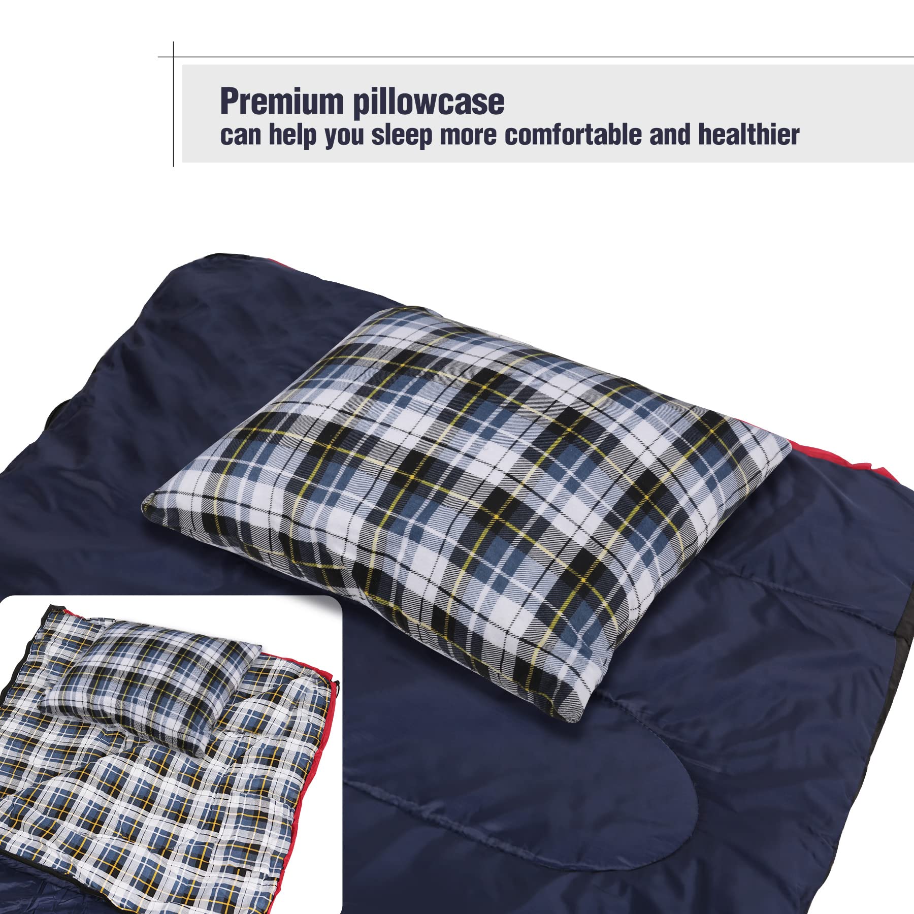 REDCAMP pillow 18x14 inches fits standard sleeping setups in tents