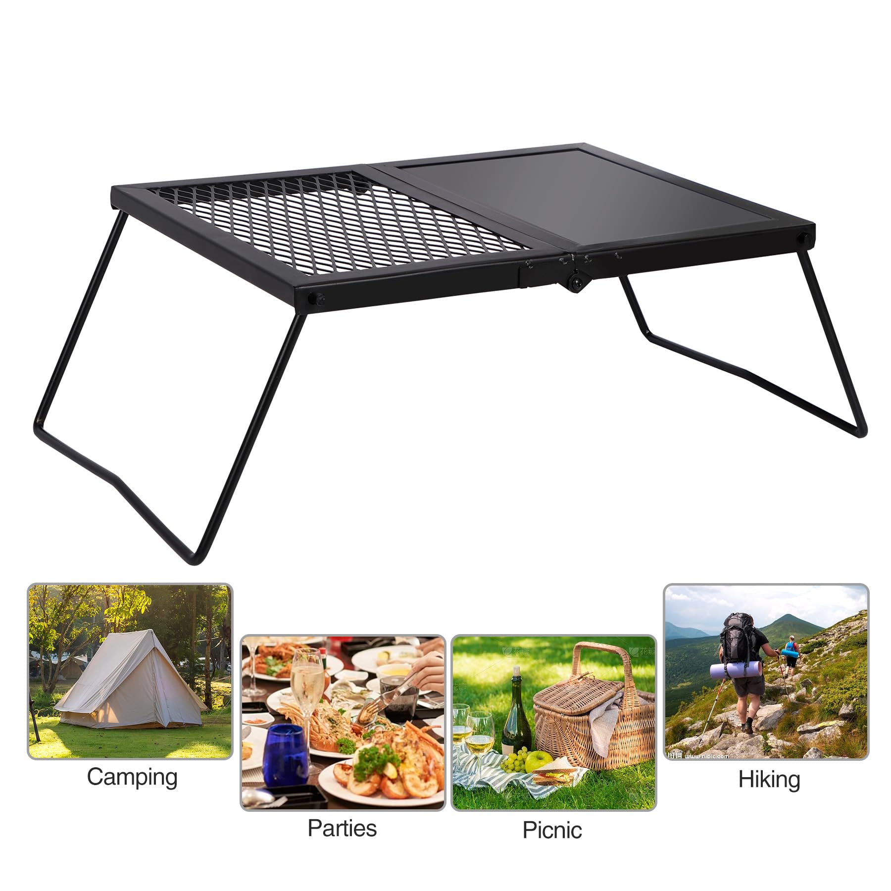 REDCAMP portable camping grill ready for 1-2 people adventures.