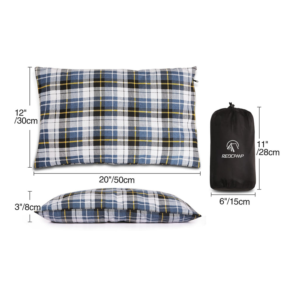 Includes storage bag for organized packing with the pillow.