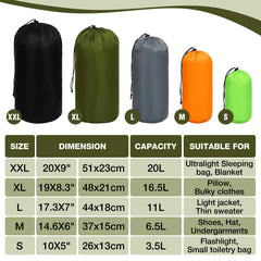 Redcamp small ditty bags in multiple colors and sizes for organized travel.