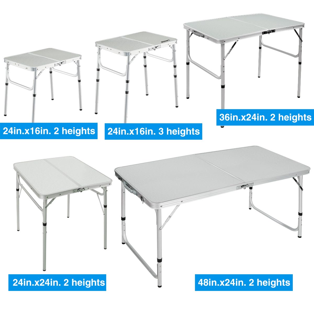 REDCAMP table adjustable height knobs visible for quick setup
