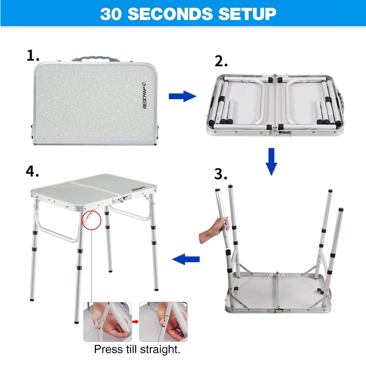 REDCAMP small folding table picnic setup ready for cooking prep and meals.