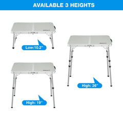REDCAMP small folding table lightweight design supports up to 70 pounds for outdoor dining.