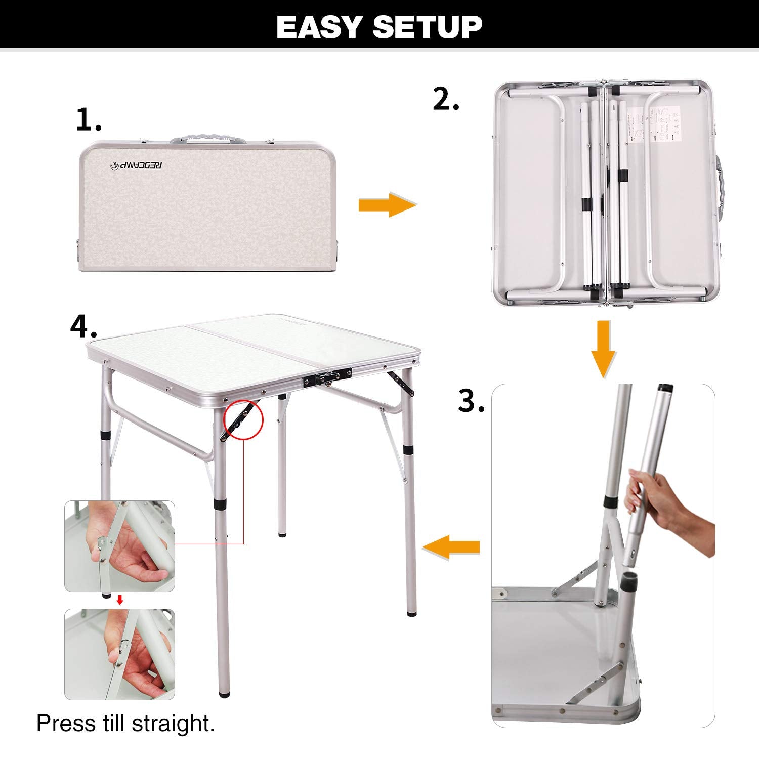 Redcamp small square folding table on the beach ready for snacks