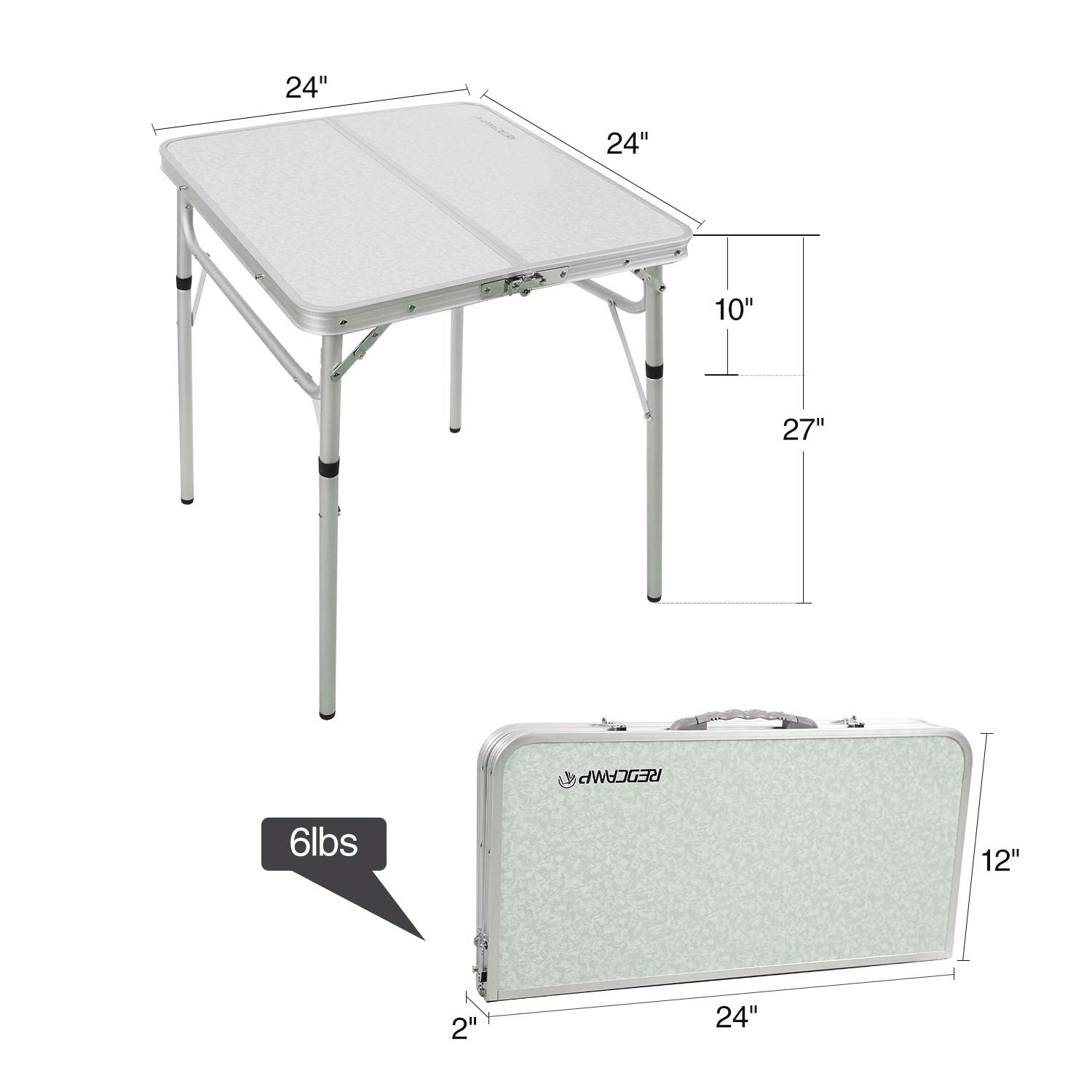 Redcamp small square folding table open to high height for outdoor dining
