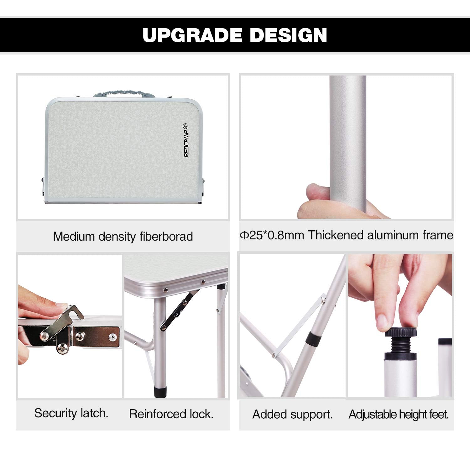Redcamp small square folding table lightweight aluminum and compact packed size