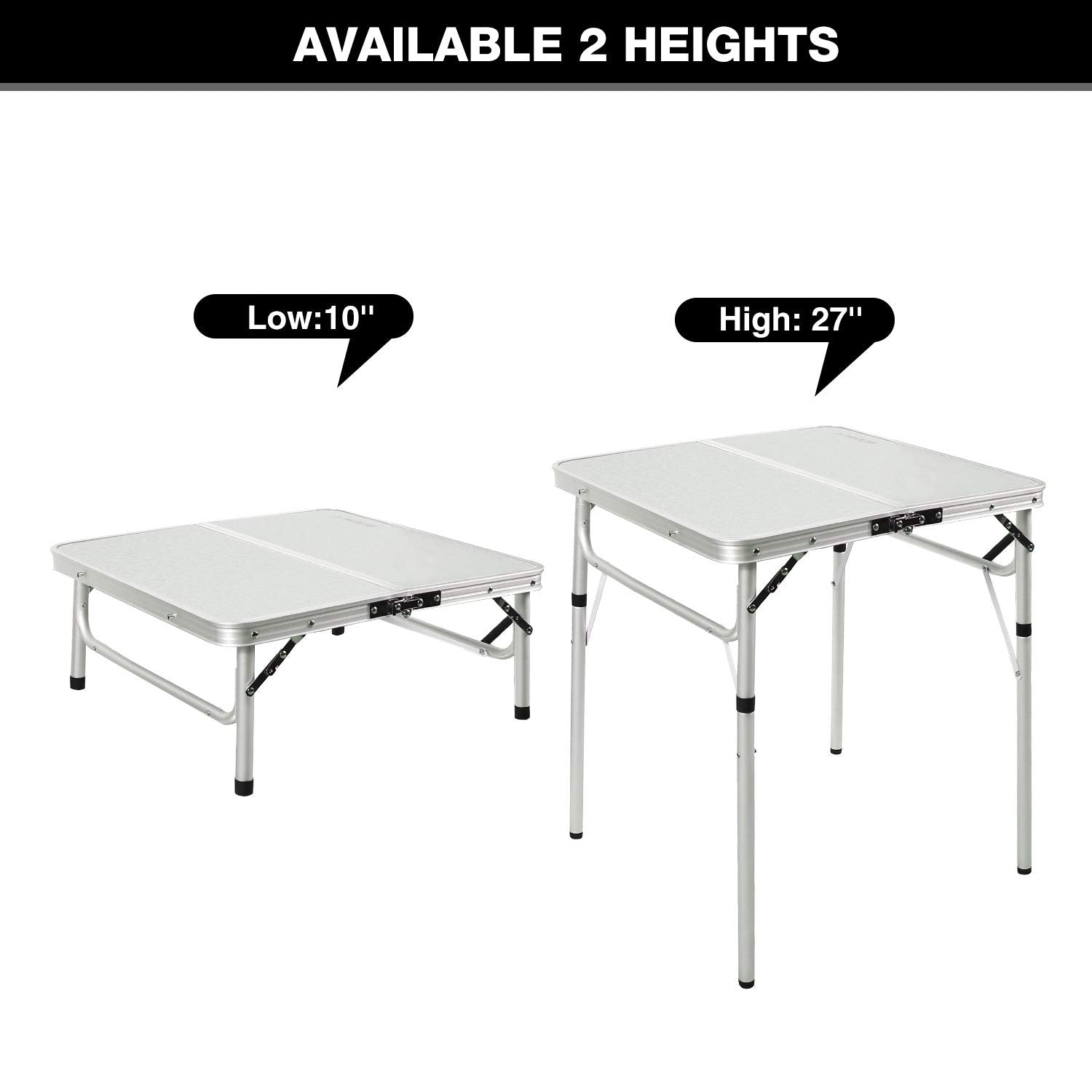 Redcamp small square folding table with U shape supports for stability