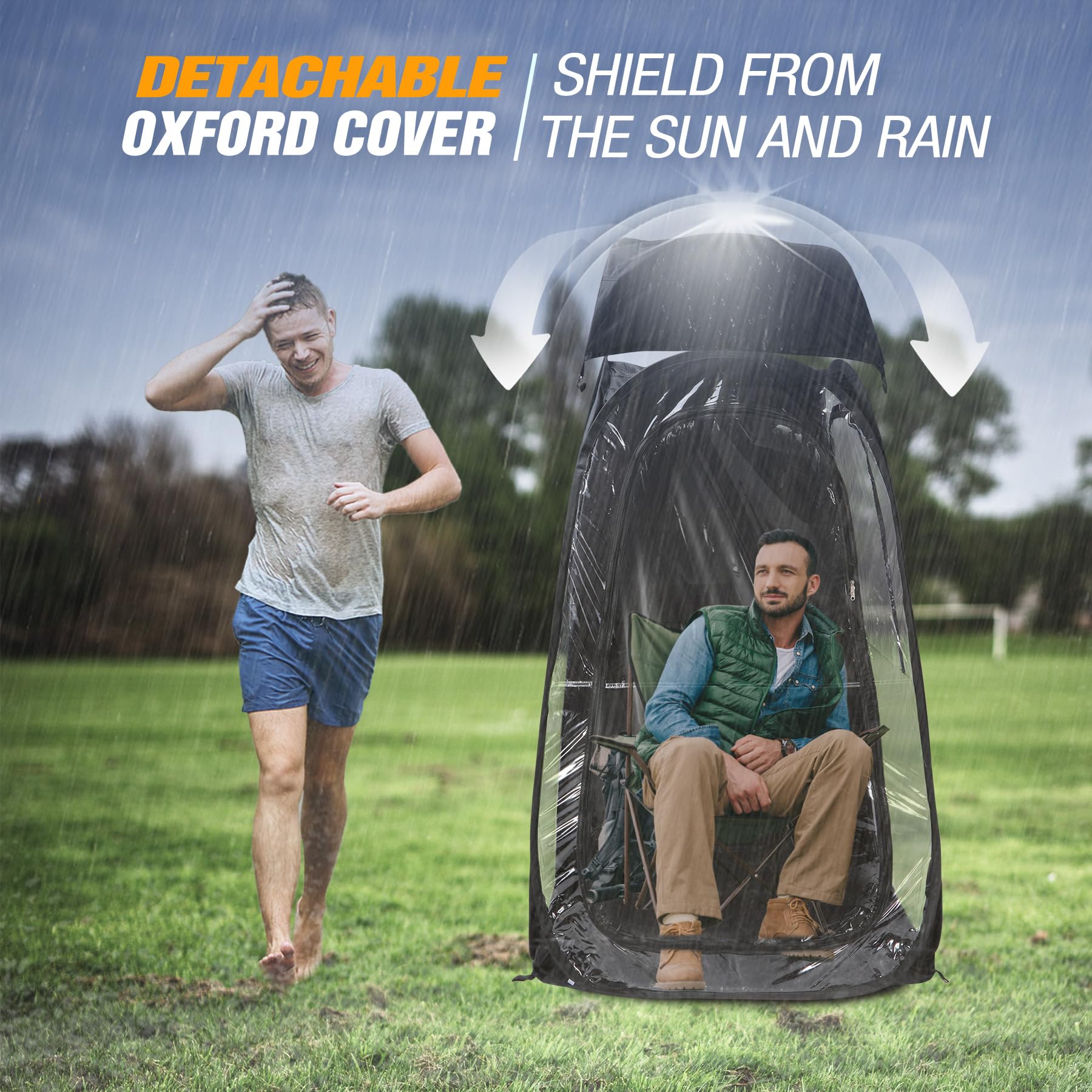 REDCAMP sports tent waterproof fabric protects gear in rain