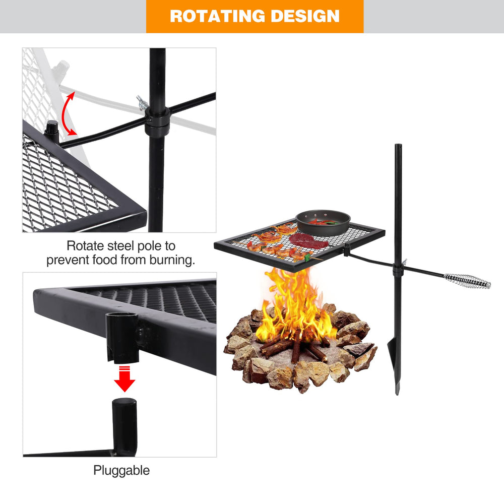 Redcamp campfire grill with carrying bag for convenient outdoor outings.