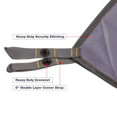 REDCAMP tarp 165x118 inches provides generous ground coverage for group camping.