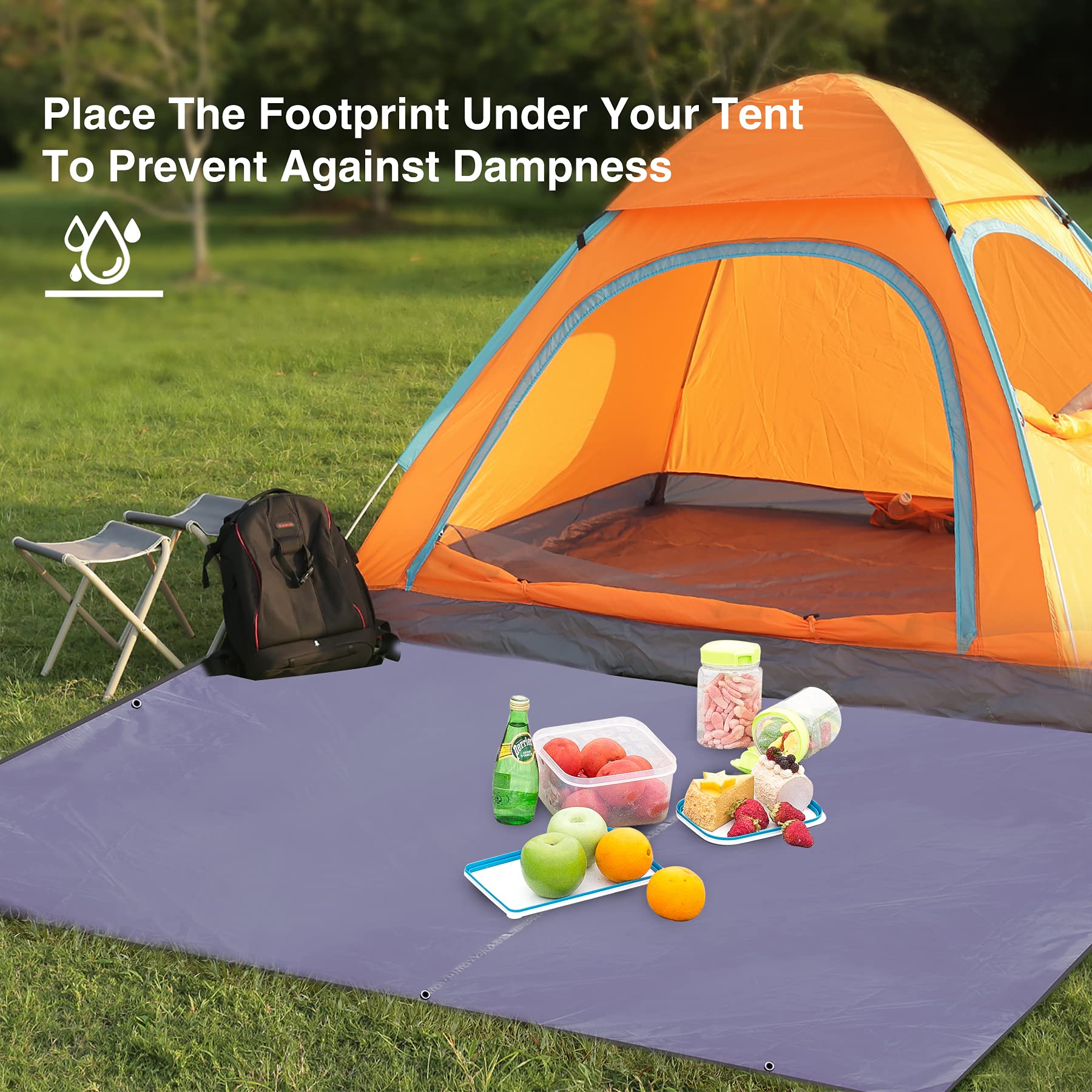 REDCAMP tarp compact packing size fits in a drawstring pouch for easy carry.