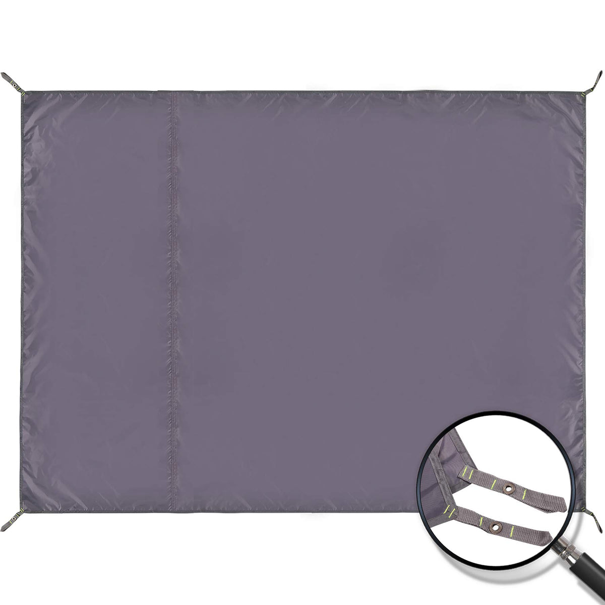 Redcamp tarp corner eyelets highlight reinforced durability for quick setup under rugged outdoor conditions.