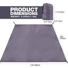 REDCAMP tarp with durable grommets showing reinforced corners for secure staking.