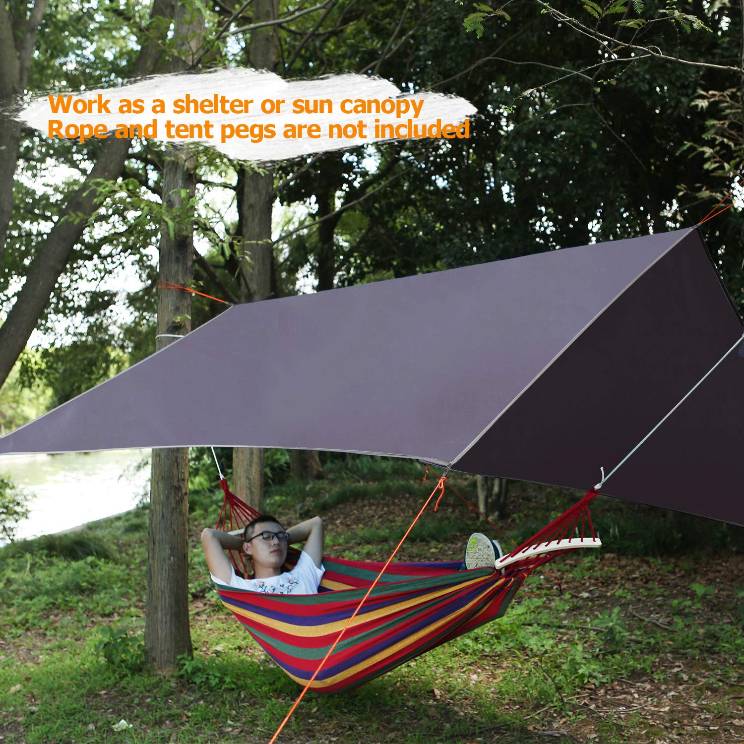 Redcamp tarp multipurpose use for hammock rainfly and ground cover.
