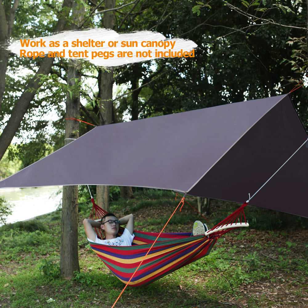 REDCAMP tarp sturdy corner stitching demonstrates heavy-duty construction.