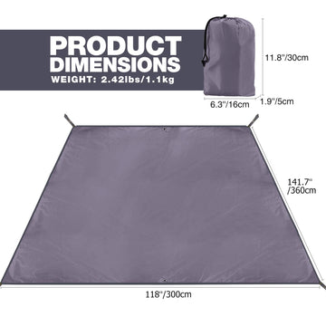 RedCAMP tent footprint shows reinforced grommets and stitching for lasting strength.