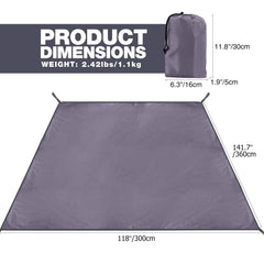 RedCAMP tent footprint shows reinforced grommets and stitching for lasting strength.