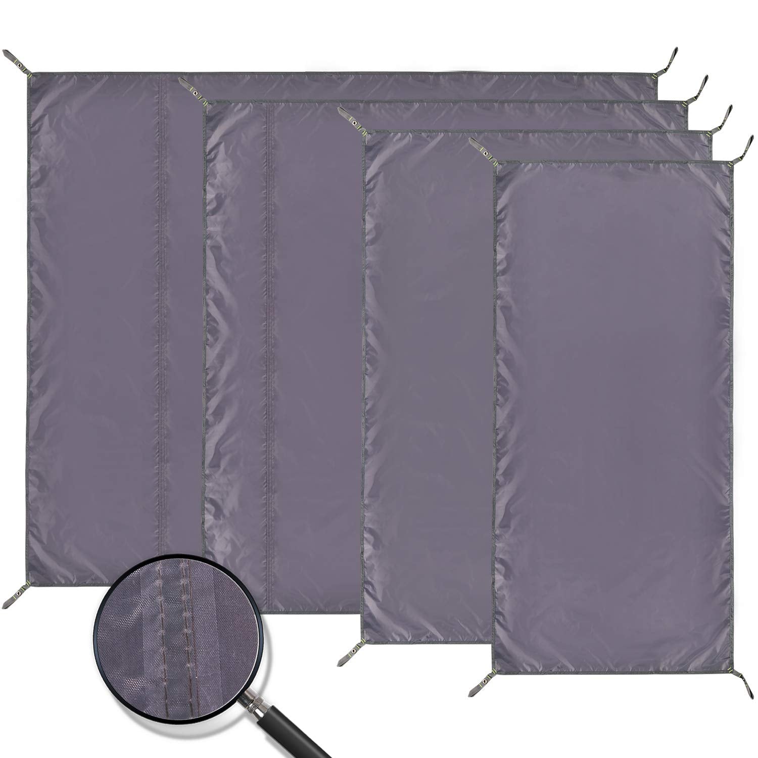 REDCAMP tarp under-tent setup protecting ground moisture and dirt