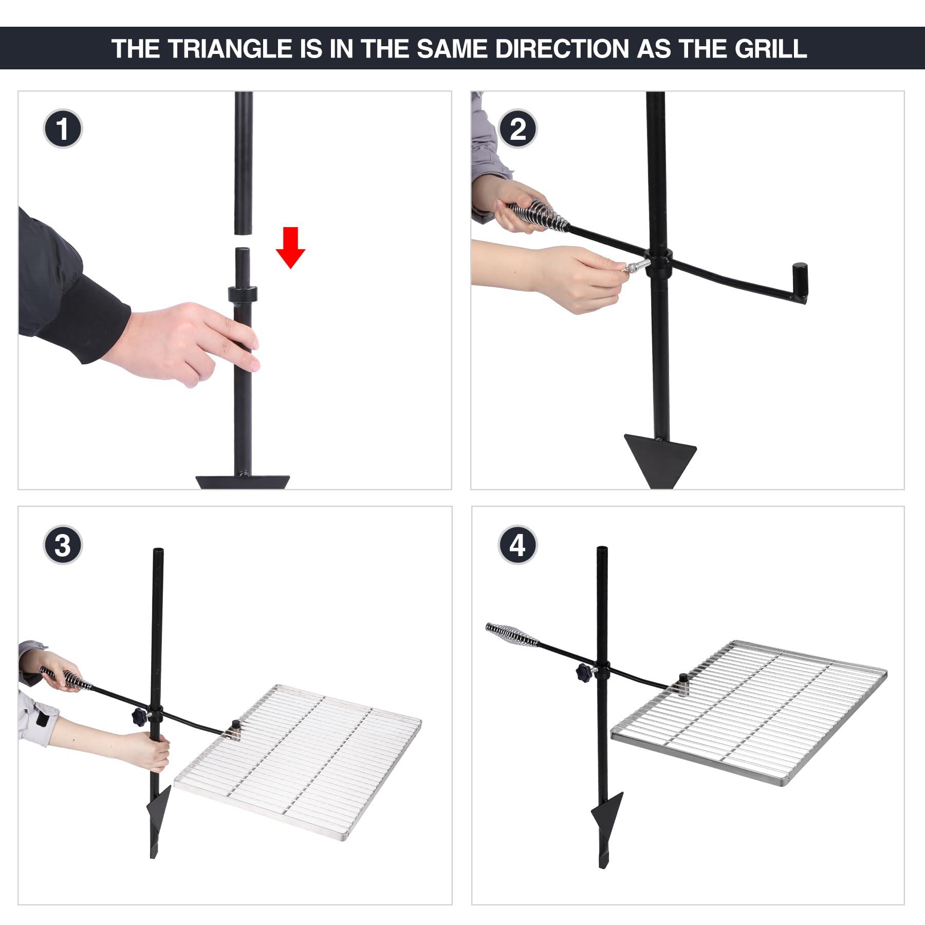 REDCAMP triple-pole base provides stable setup on soil