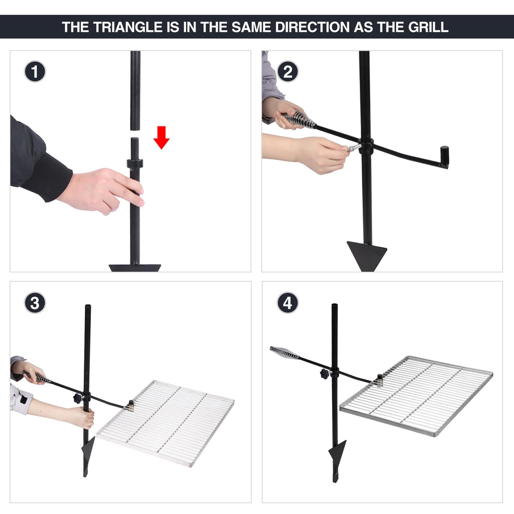 REDCAMP triple-pole base provides stable setup on soil