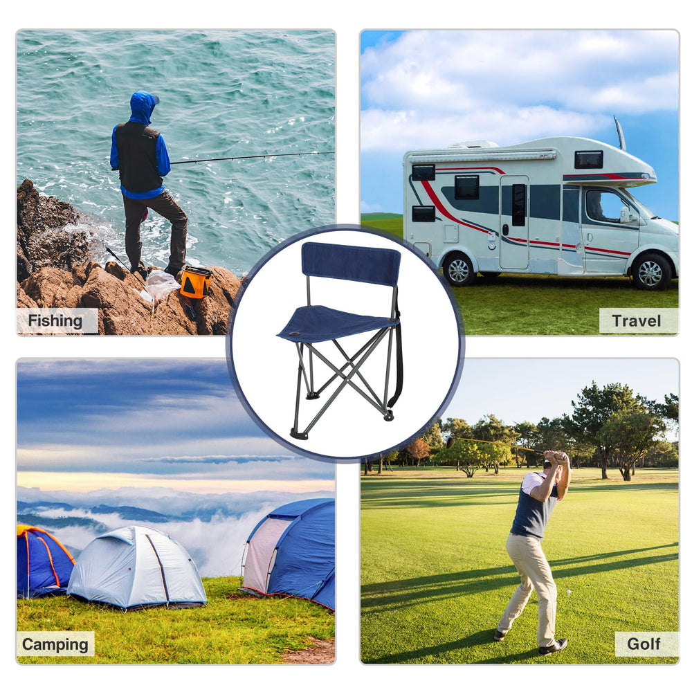 REDCAMP tripod chair 2-pack with strap demonstrates convenient seating for two users.