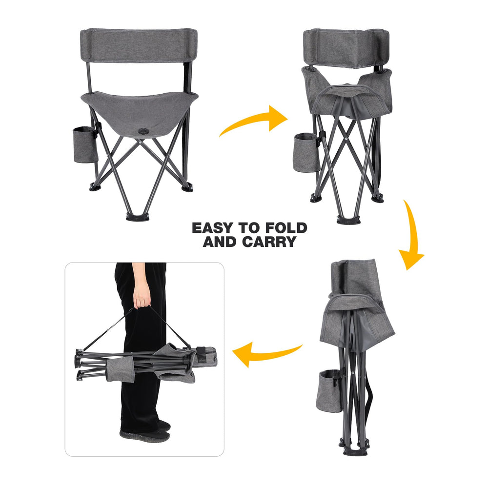 REDCAMP tripod chair stored compactly for backpacking trips.