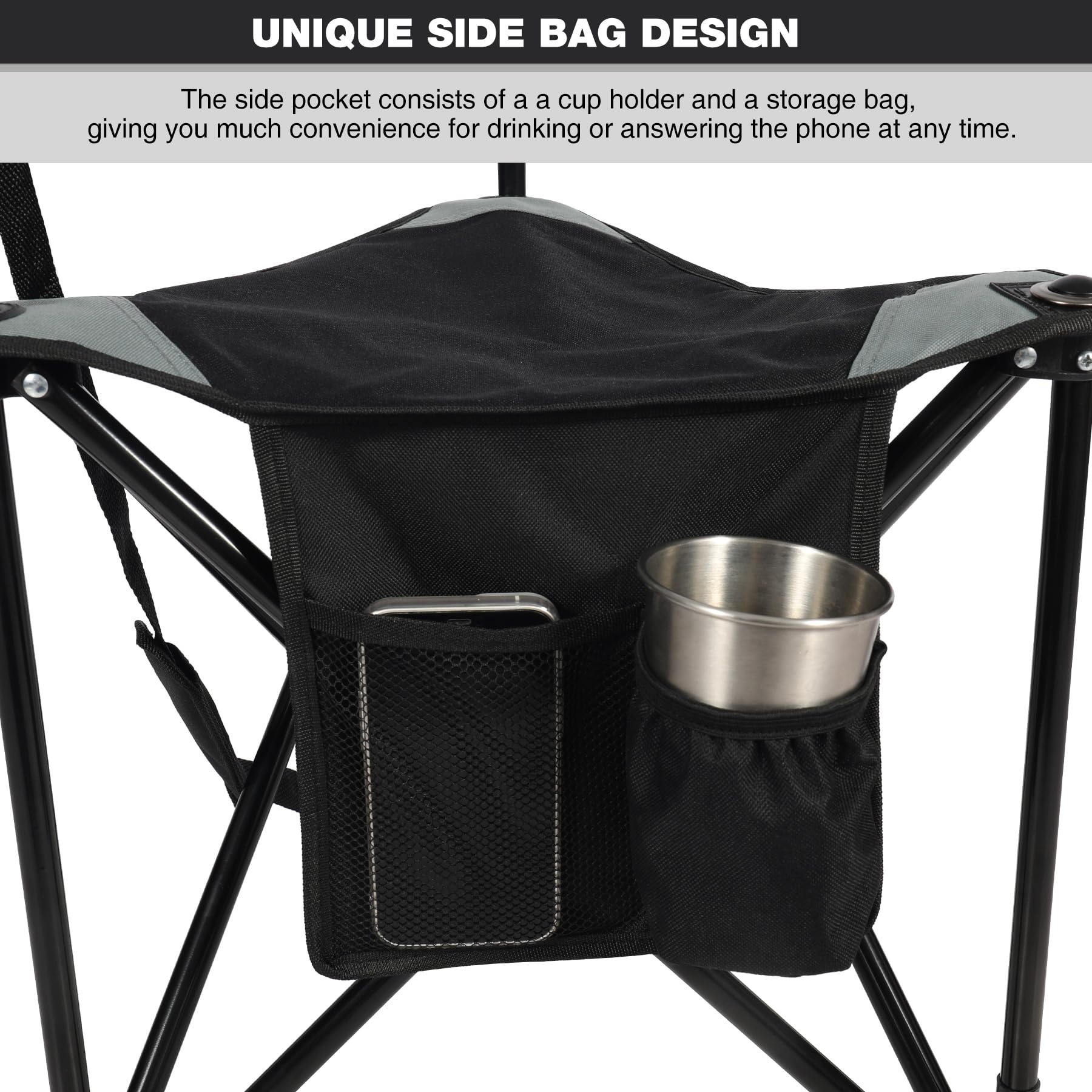 REDCAMP tripod chair Oxford fabric seat offers durable outdoor comfort