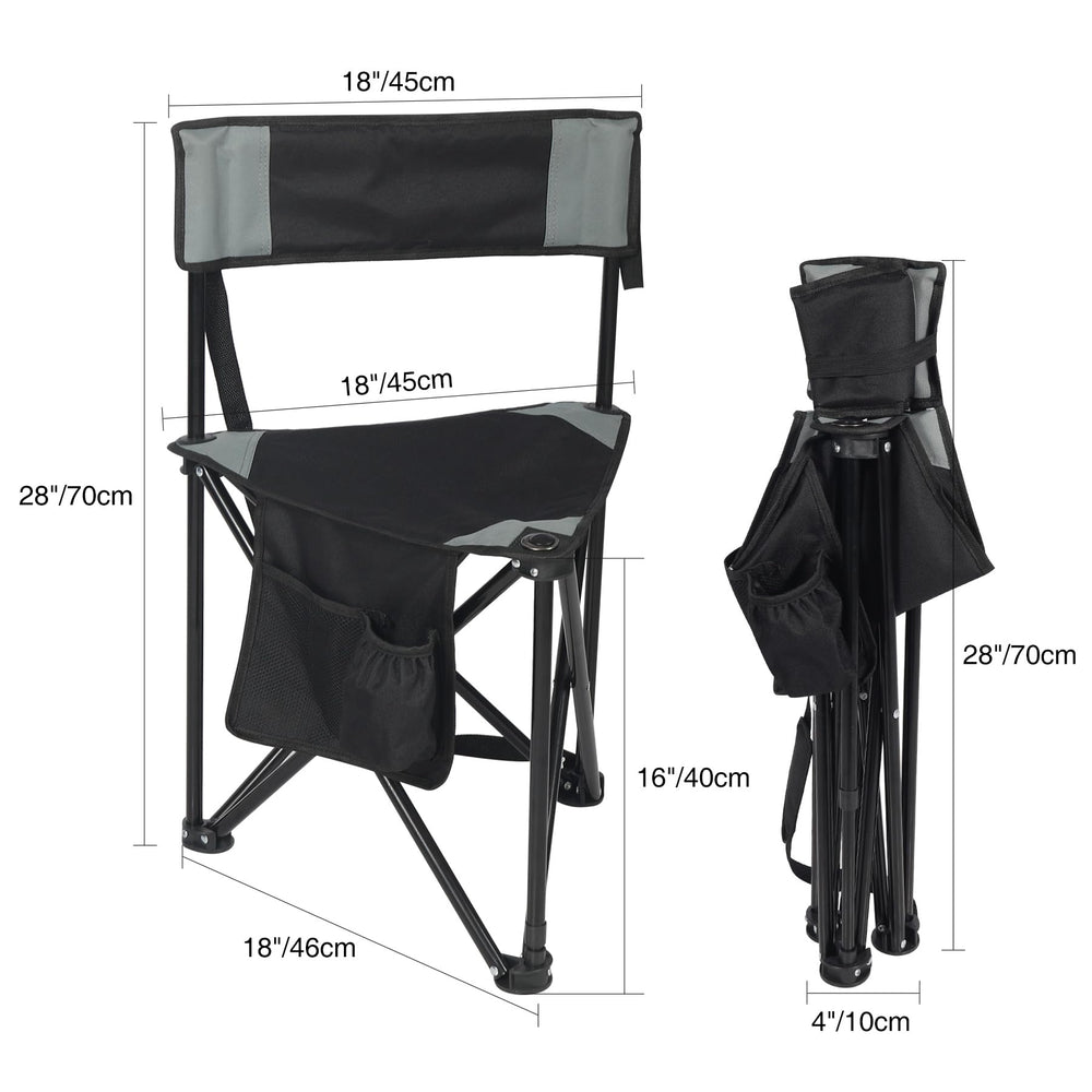 REDCAMP tripod chair side pocket stores phone and drink for convenience