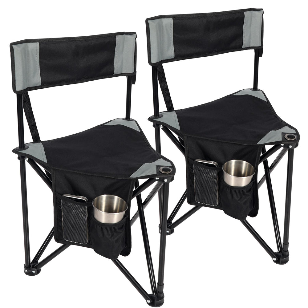 REDCAMP tripod chair stacked for compact storage during travel