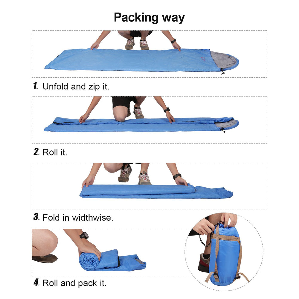 REDCAMP ultra-light sleeping bag blue durable fabric for years of use.