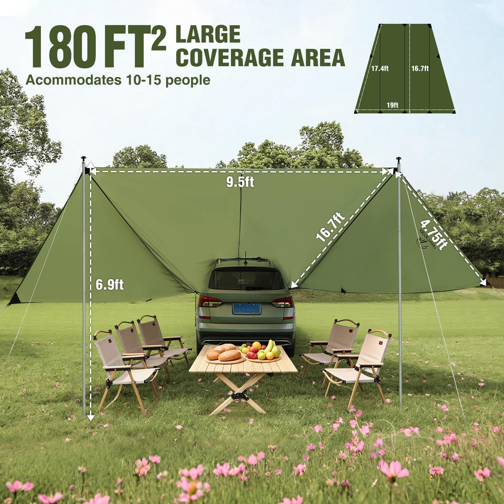 REDCAMP UV protection creates cool shade during sunny outdoor days.
