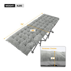 REDCAMP velvet-top cot pad on a cot for plush sleeping comfort outdoors