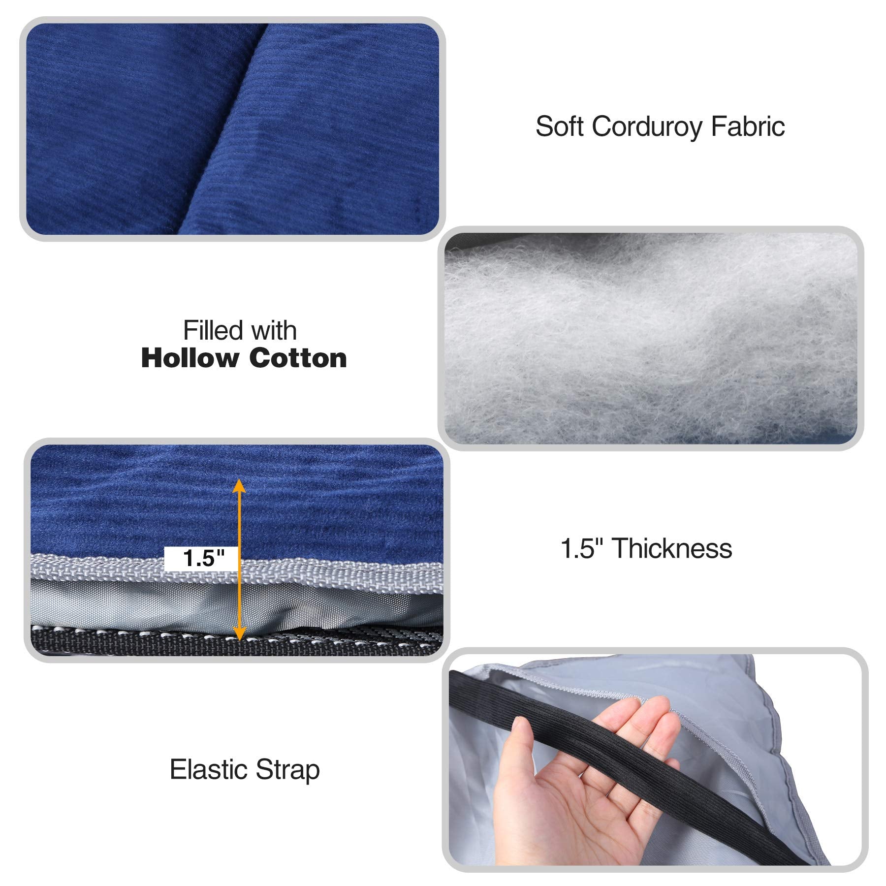 Redcamp cot pad with waterproof bottom helps stay dry during rests.