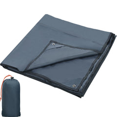 REDCAMP 83x83 inch waterproof tarp setup over a tent in light rain