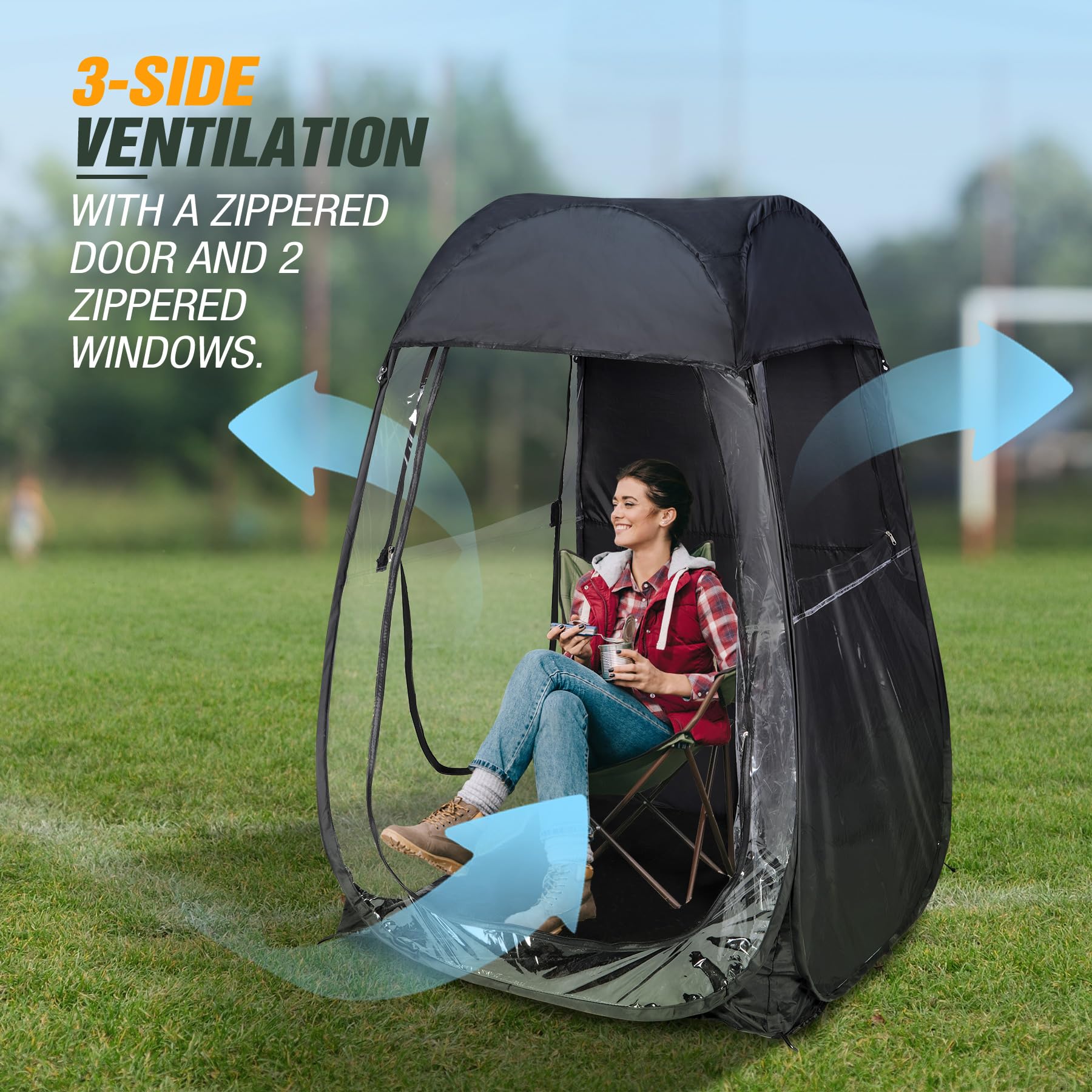 REDCAMP weatherproof windproof tent with protective exterior.