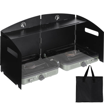 Redcamp windscreen four-panel iron construction provides strong wind protection on campsites.