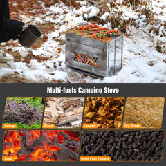 REDCAMP stove in folded compact form for travel camping