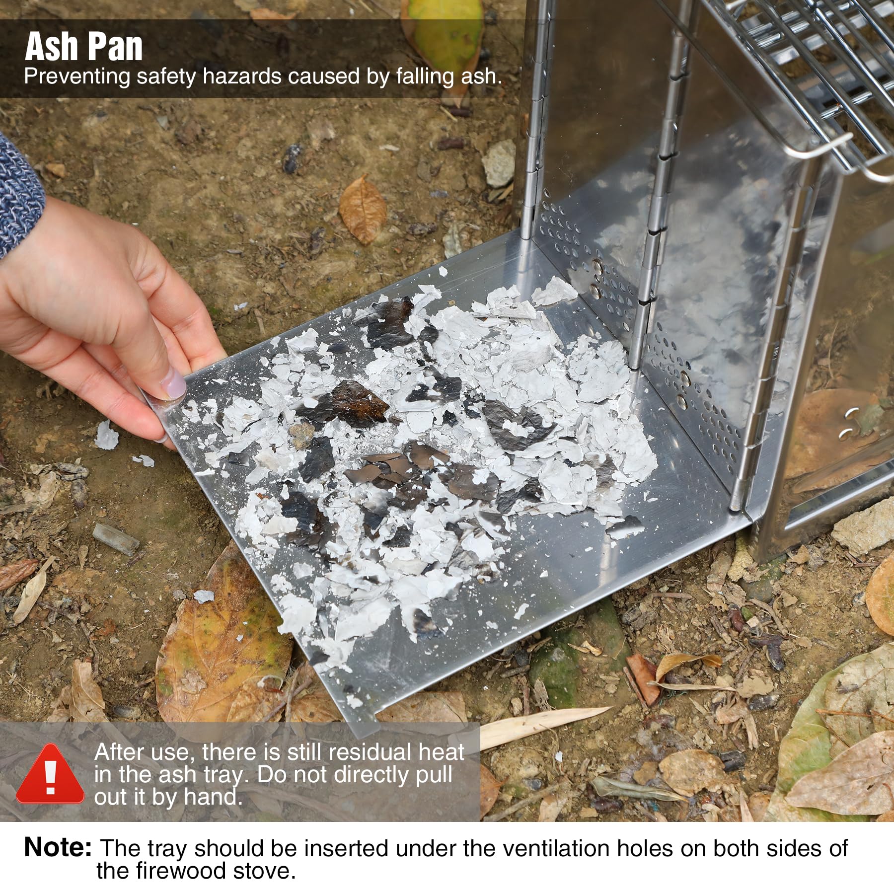 REDCAMP side ventilation holes boost air flow for efficient burning