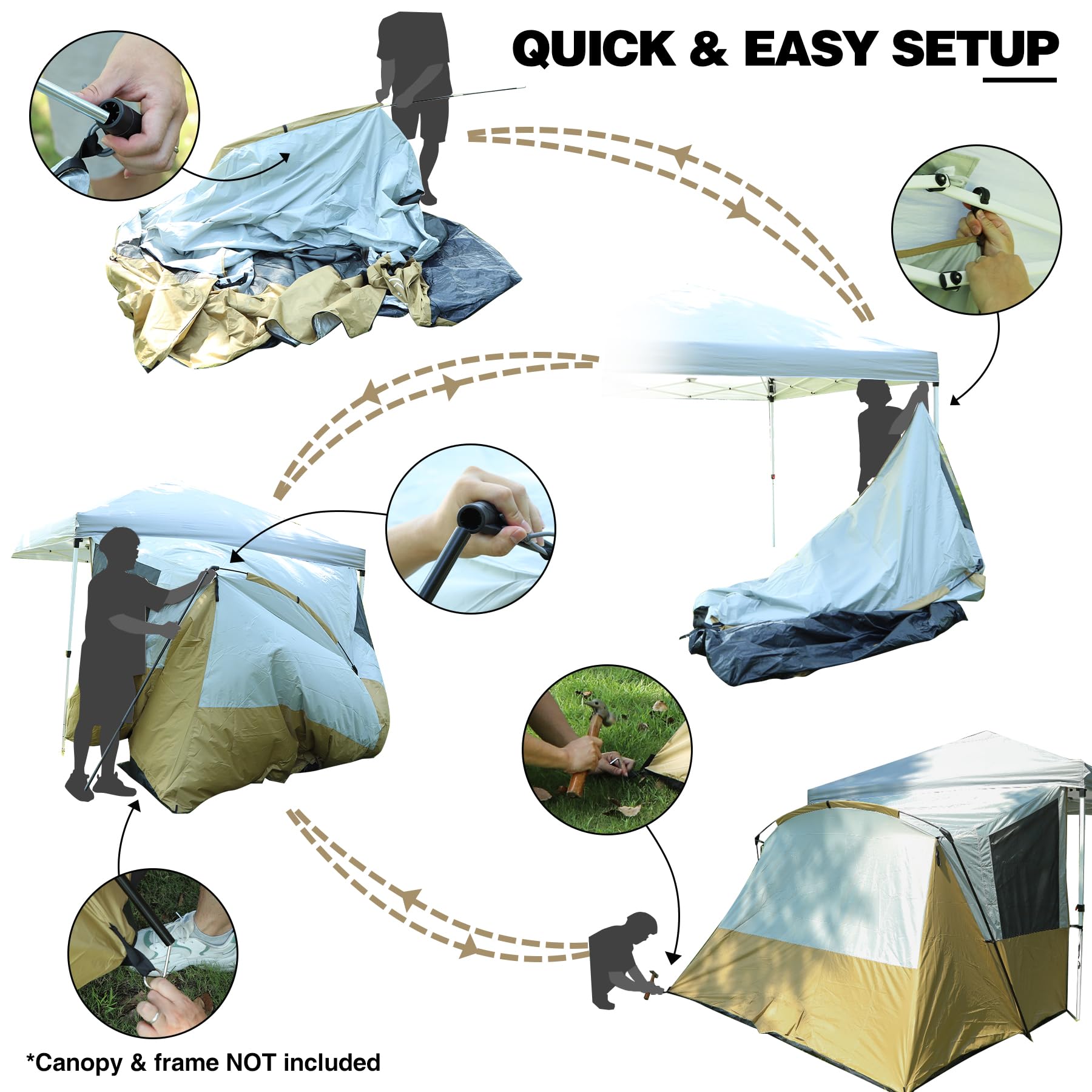 Folded REDCAMP XL canopy side tent with carrying bag for transport.