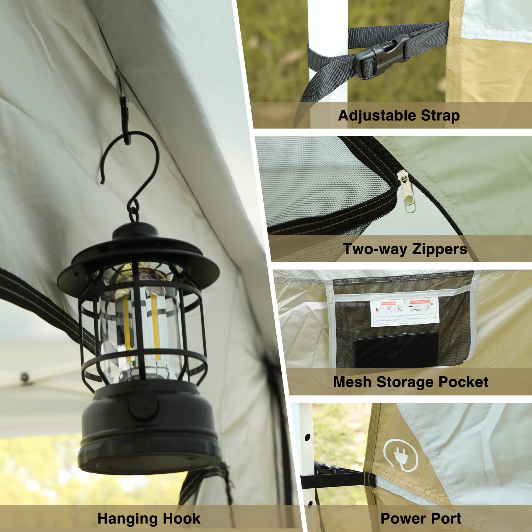 REDCAMP XL canopy side tent in use during outdoor activity.