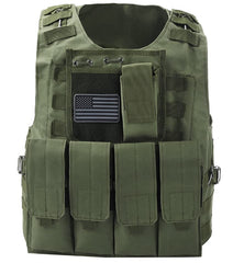 Redemption Tactical airsoft vest with US flag patch for ready-to-use mission gear.