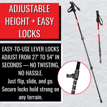 Redfeather Outdoors trekking poles carbide tips for durable traction on ice