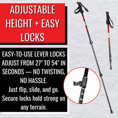 Redfeather Outdoors trekking poles carbide tips for durable traction on ice