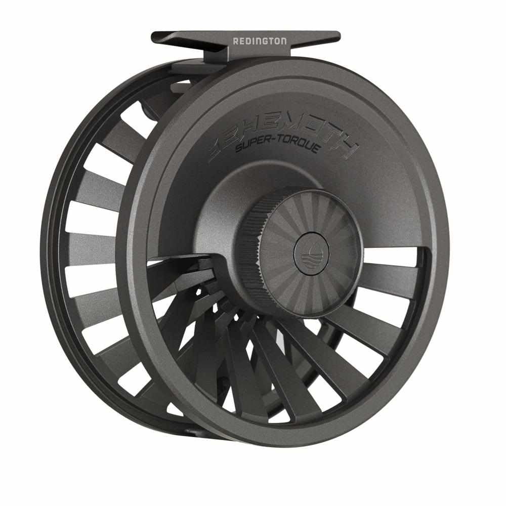 Redington Behemoth 5/6 reel front view shows powerful drag for larger flies.
