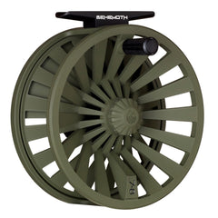Redington Behemoth reel showcasing carbon fiber drag for strong stopping power.