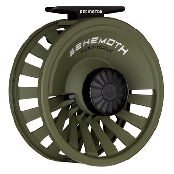 Redington Behemoth reel with die-cast construction for durability in tough conditions.