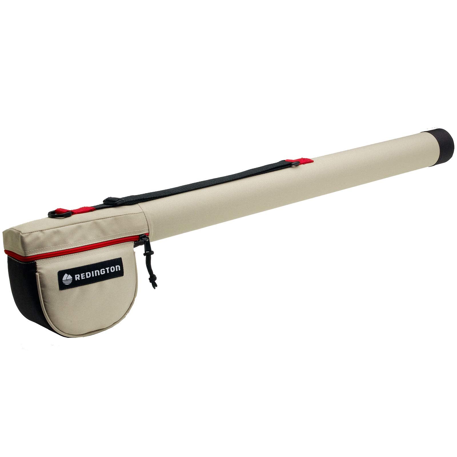 Exterior view of Redington fly rod travel case with reinforced plastic caps