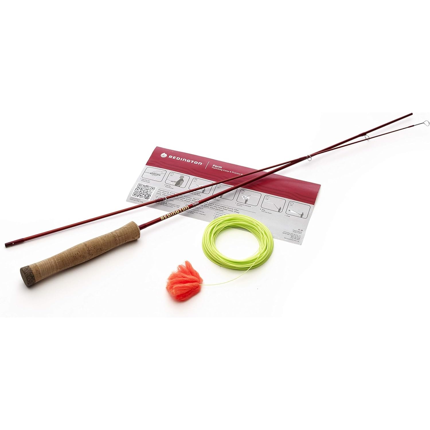Redington Form Game Rod assembled in lava color for travel-friendly practice.