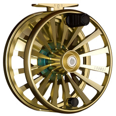 Redington Grande reel front view highlighting durable aluminum body for dependable balance.