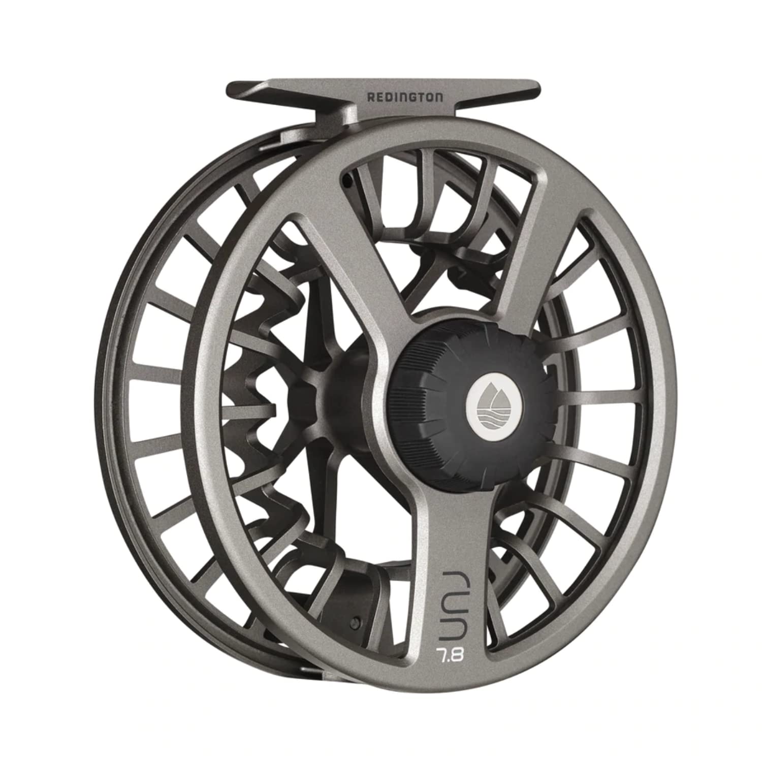 Redington Run fly reel highlighting carbon fiber drag for smooth braking.